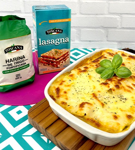 Lasaña vegetariana cremosa